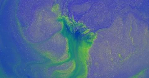 Liquid paint mixing artwork with splash and swirl Stock Footage 153954903
