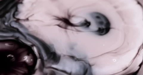 Liquid paint mixing artwork with splash and swirl Stock Footage 153958583