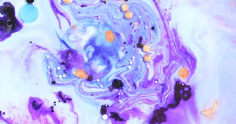 Liquid paint mixing artwork with splash and swirl Stock-Footage 154736454