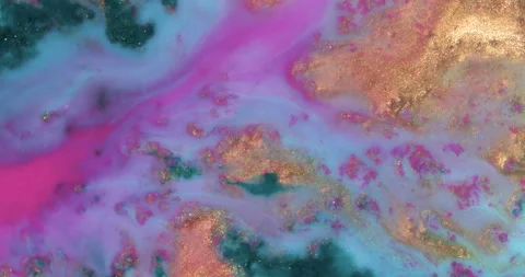 Liquid paint mixing artwork with splash and swirl Stock-Footage 154738703