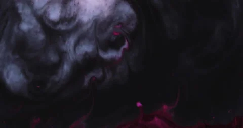Liquid paint mixing artwork with splash and swirl Stock-Footage 154739305