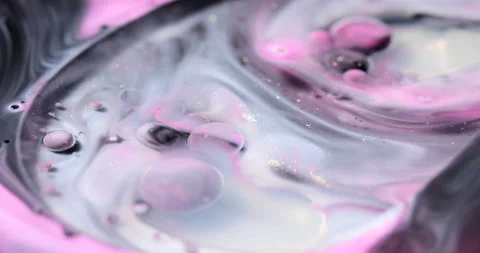Liquid paint mixing artwork with splash and swirl Stock-Footage 154742862