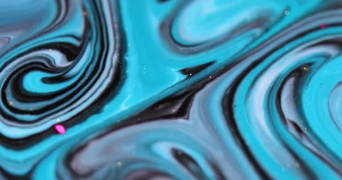 Liquid paint mixing artwork with splash and swirl Stock-Footage 154743978