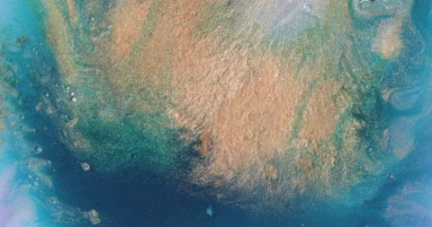 Liquid paint mixing artwork with splash and swirl Stock-Footage 154745726