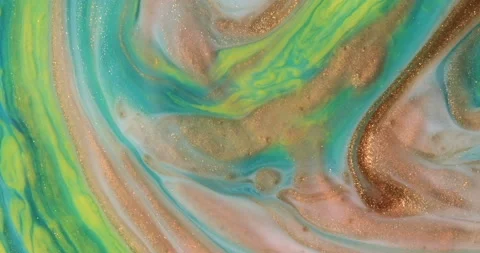 Liquid paint mixing artwork with splash and swirl Stock-Footage 155078713