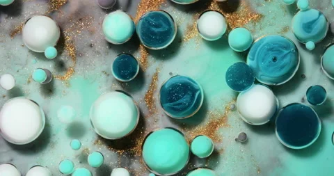 Liquid paint mixing artwork with splash and swirl Stock-Footage 155079050