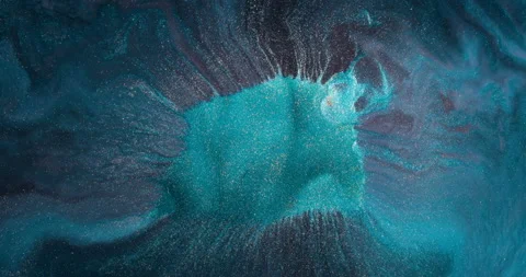 Liquid paint mixing artwork with splash and swirl Stock-Footage 155079608