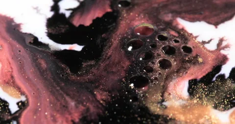 Liquid paint mixing artwork with splash and swirl Stock-Footage 155080217