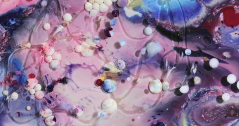 Liquid paint mixing artwork with splash and swirl 스톡 동영상 155168395