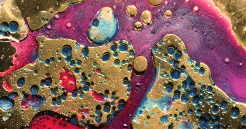 Liquid paint mixing artwork with splash and swirl Stock-Footage 155662278