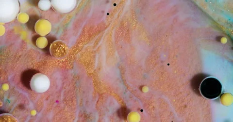 Liquid paint mixing artwork with splash and swirl Stock-Footage 155662409