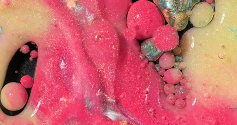 Liquid paint mixing artwork with splash and swirl Stock-Footage 155664585