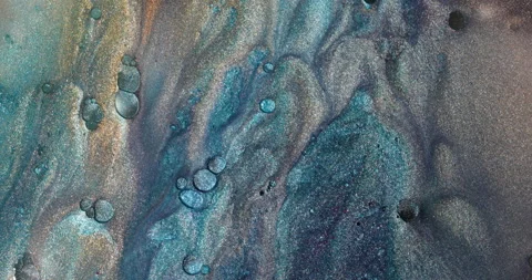Liquid paint mixing artwork with splash and swirl Stock-Footage 156097942