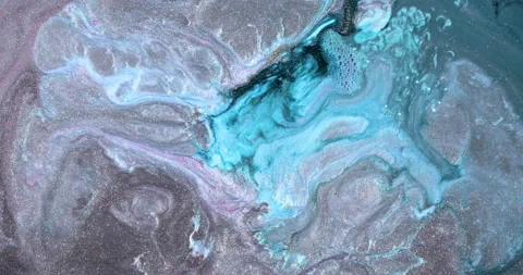 Liquid paint mixing artwork with splash and swirl Stock-Footage 156116310