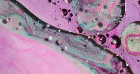 Liquid paint mixing artwork with splash and swirl Stock-Footage 156833568