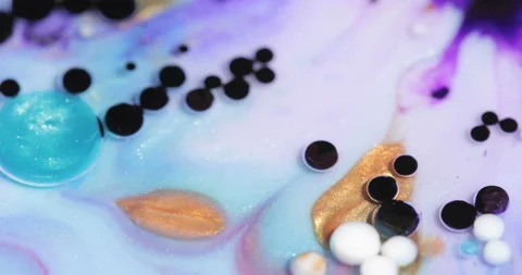 Liquid paint mixing artwork with splash and swirl Stock-Footage 156833799