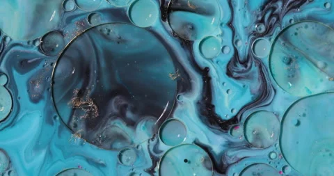 Liquid paint mixing artwork with splash and swirl Stock-Footage 156837654