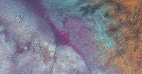 Liquid paint mixing artwork with splash and swirl Stock Footage 157212807