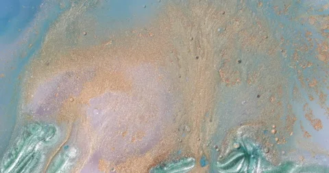 Liquid paint mixing artwork with splash and swirl Stock Footage 157828344