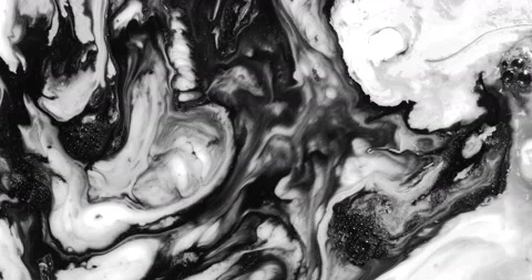 Liquid paint mixing artwork with splash and swirl Stock Footage 158810040