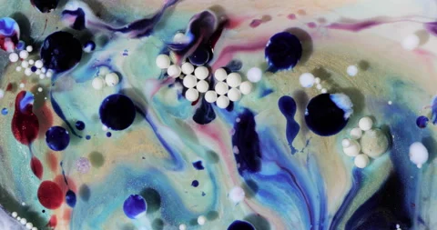 Liquid paint mixing artwork with splash and swirl Stock Footage 160419644