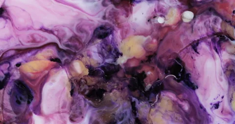 Liquid paint mixing artwork with splash and swirl Stock Footage 162766540
