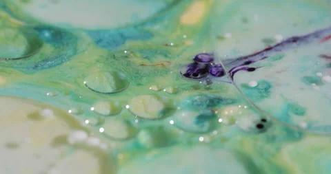 Liquid paint mixing artwork with splash and swirl Stock-Footage 164439399