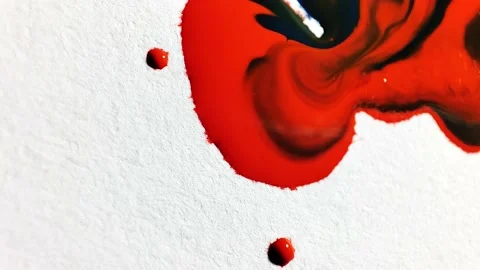 Liquid paint mixing artwork with splash and swirl Stock Footage 165140733