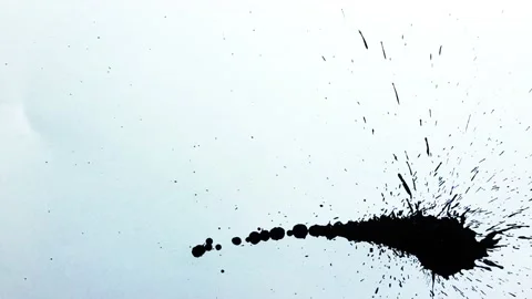 Liquid paint mixing artwork with splash and swirl Stock Footage 165140805