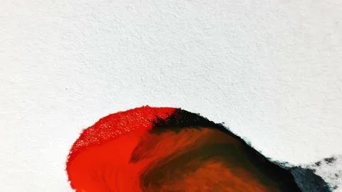 Liquid paint mixing artwork with splash and swirl Stock Footage 165141148
