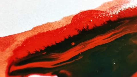Liquid paint mixing artwork with splash and swirl Stock Footage 165141600