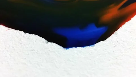 Liquid paint mixing artwork with splash and swirl Stock Footage 165141860