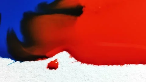Liquid paint mixing artwork with splash and swirl Stock Footage 165142356