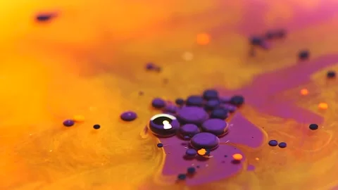 Liquid paint mixing artwork with splash and swirl Stock Footage 165148611