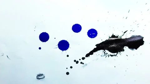 Liquid paint mixing artwork with splash and swirl Stock Footage 165159906