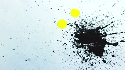 Liquid paint mixing artwork with splash and swirl Stock Footage 165160113
