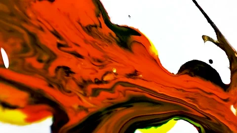 Liquid paint mixing artwork with splash and swirl Stock Footage 165161142
