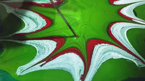 Liquid paint mixing artwork with splash and swirl Stock Footage 165161603