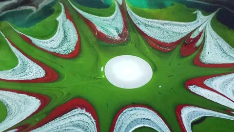 Liquid paint mixing artwork with splash and swirl Video stock 165161656