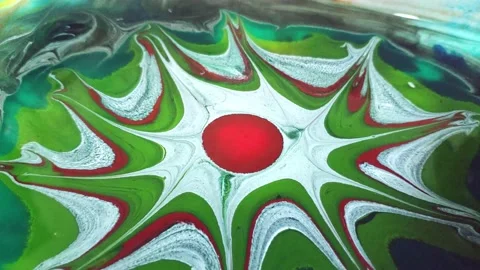 Liquid paint mixing artwork with splash and swirl Video stock 165161752