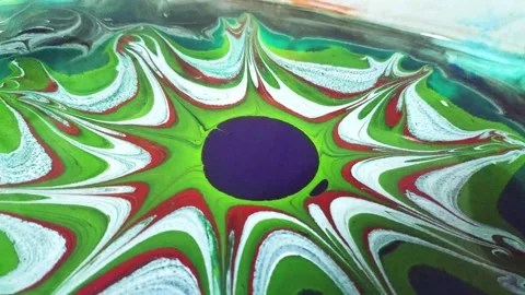 Liquid paint mixing artwork with splash and swirl Stock Footage 165161931