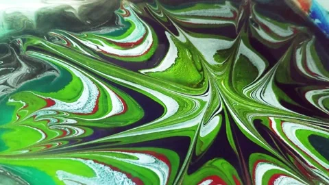 Liquid paint mixing artwork with splash and swirl Stock Footage 165162888