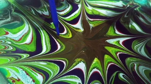 Liquid paint mixing artwork with splash and swirl Stock Footage 165163144