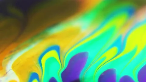 Liquid paint mixing artwork with splash and swirl Stock Footage 165164003