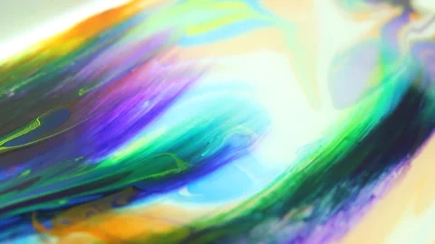 Liquid paint mixing artwork with splash and swirl Stock Footage 165164396