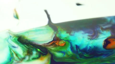 Liquid paint mixing artwork with splash and swirl Stock Footage 165164760