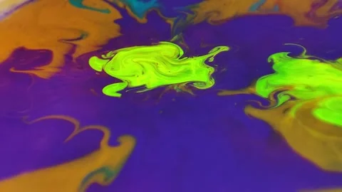 Liquid paint mixing artwork with splash and swirl Stock Footage 165168576