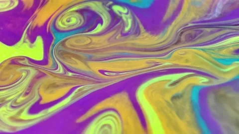 Liquid paint mixing artwork with splash and swirl Video stock 165171213