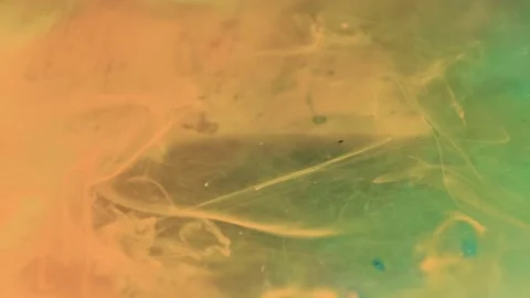 Liquid paint mixing artwork with splash and swirl Stock Footage 165184818