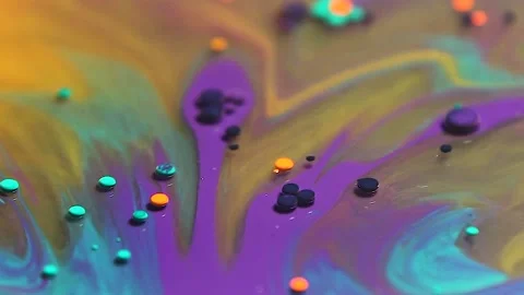 Liquid paint mixing artwork with splash and swirl Stock Footage 165186230